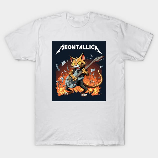 Meowtallica 4 T-Shirt by vectrus
